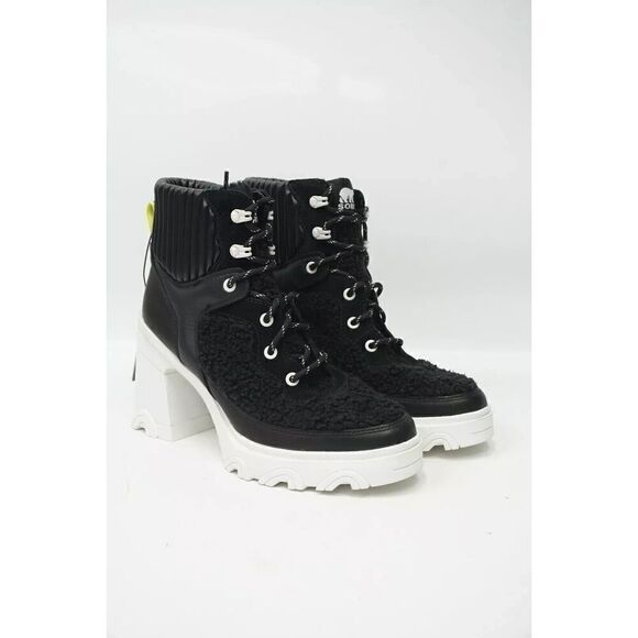🔥Sorel BREX Heel Cozy Lace Waterproof Boots, Black/Sea Salt, 9.5M US/40.5EU🔥 - Picture 2 of 4